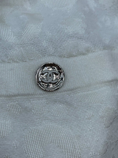 Chanel White Short Sleeve Dress with Pockets