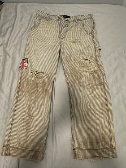 ERD Striped Cargo Pants with Patches-yf