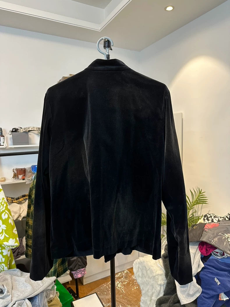 CDG Black Distressed Velvet Jacket