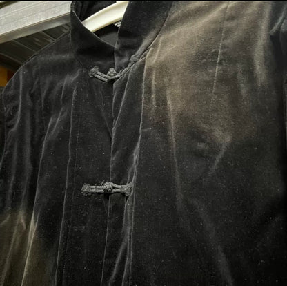 CDG Black Distressed Velvet Jacket