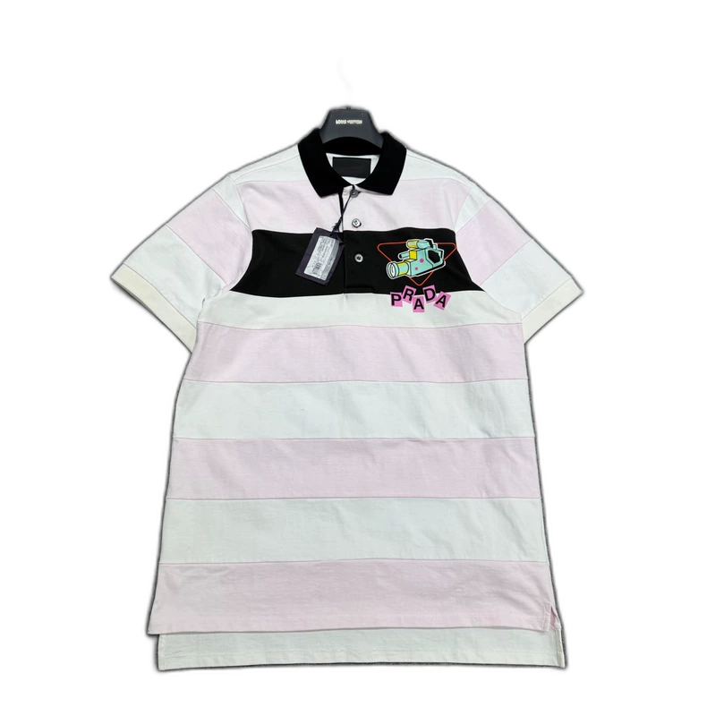 Prada Color Block Short Sleeve Polo Shirt-zp