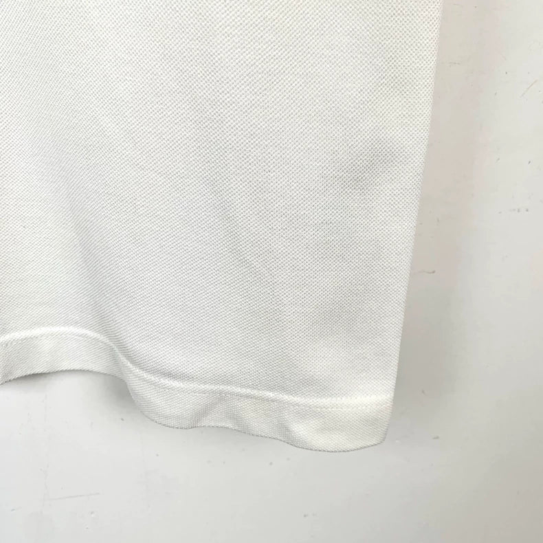 Dior White Bee Embroidered Cotton Polo Shirt