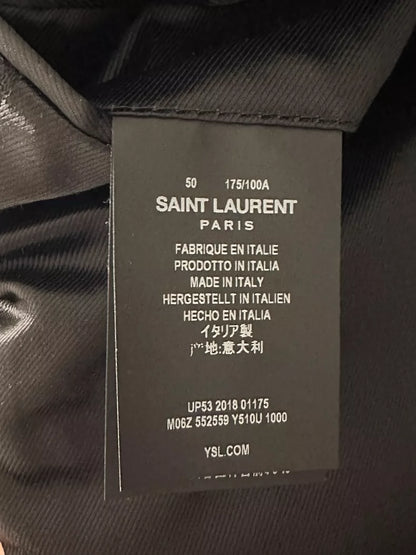 Saint Laurent Men's Double-Breasted Navy Coat