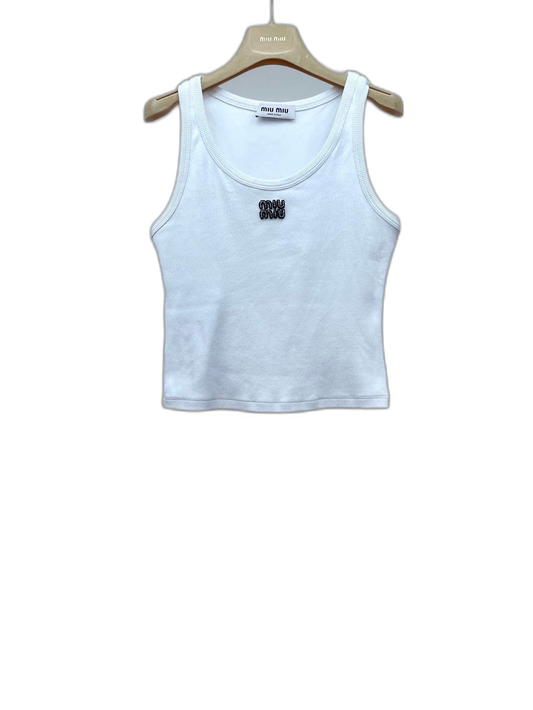 miumiu Beaded Letter Tank Top