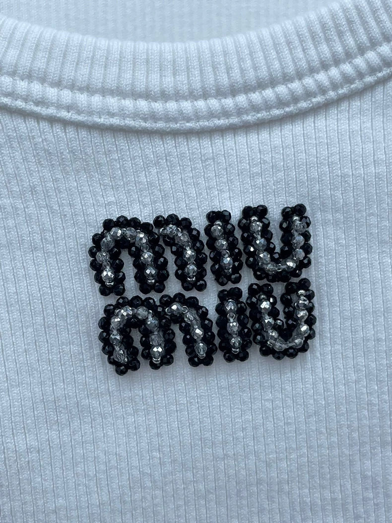 miumiu Beaded Letter Tank Top