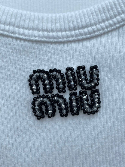 miumiu Beaded Letter Tank Top