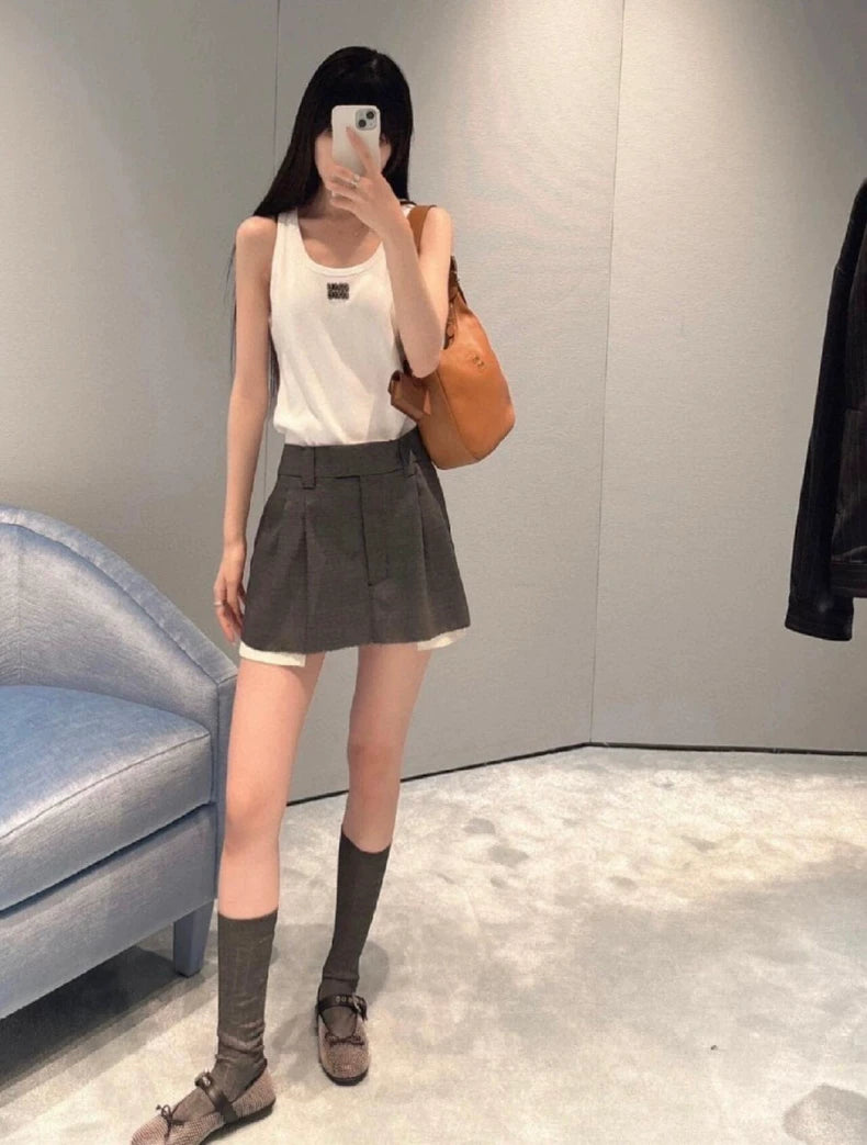 miumiu Beaded Letter Tank Top