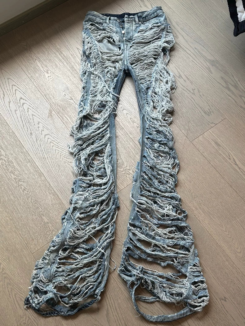 Rick Owens 23FW Distressed Denim Pants