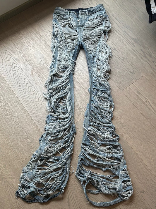 Rick Owens 23FW Distressed Denim Pants
