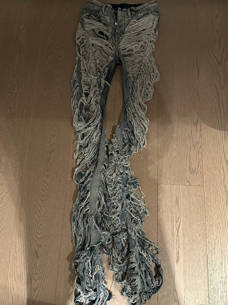 Rick Owens 23FW Distressed Denim Pants