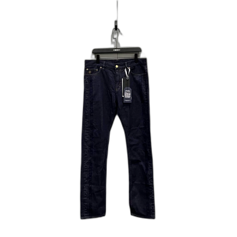 Louis Vuitton Logo Print Denim Pants