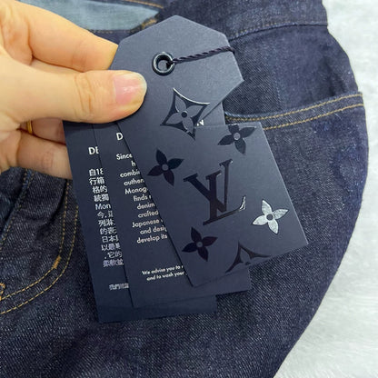 Louis Vuitton Logo Print Denim Pants