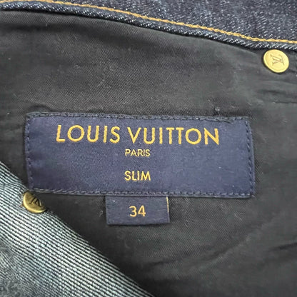 Louis Vuitton Logo Print Denim Pants