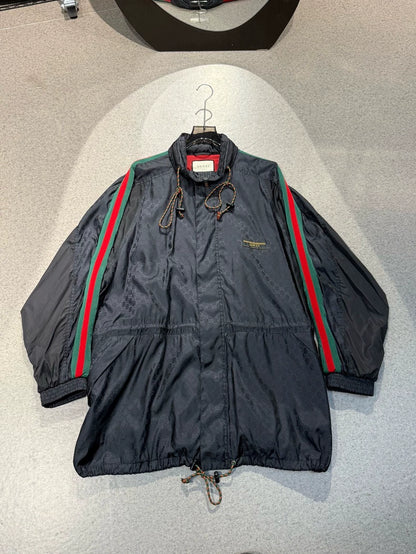 Gucci Black Printed Windbreaker Jacket-yf