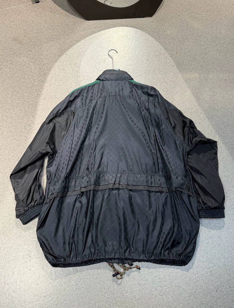 Gucci Black Printed Windbreaker Jacket-yf