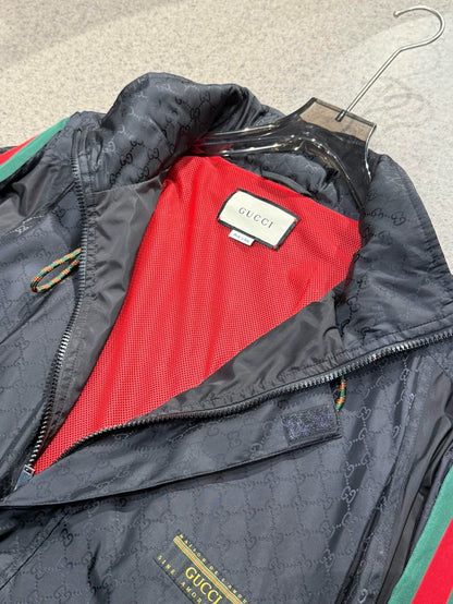 Gucci Black Printed Windbreaker Jacket-yf