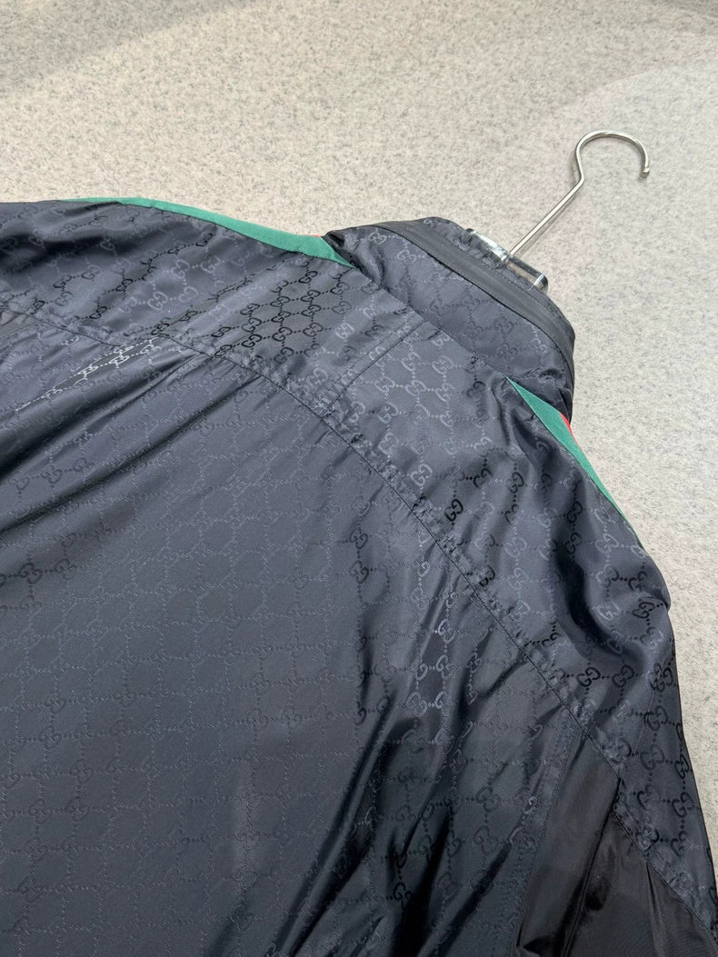 Gucci Black Printed Windbreaker Jacket-yf