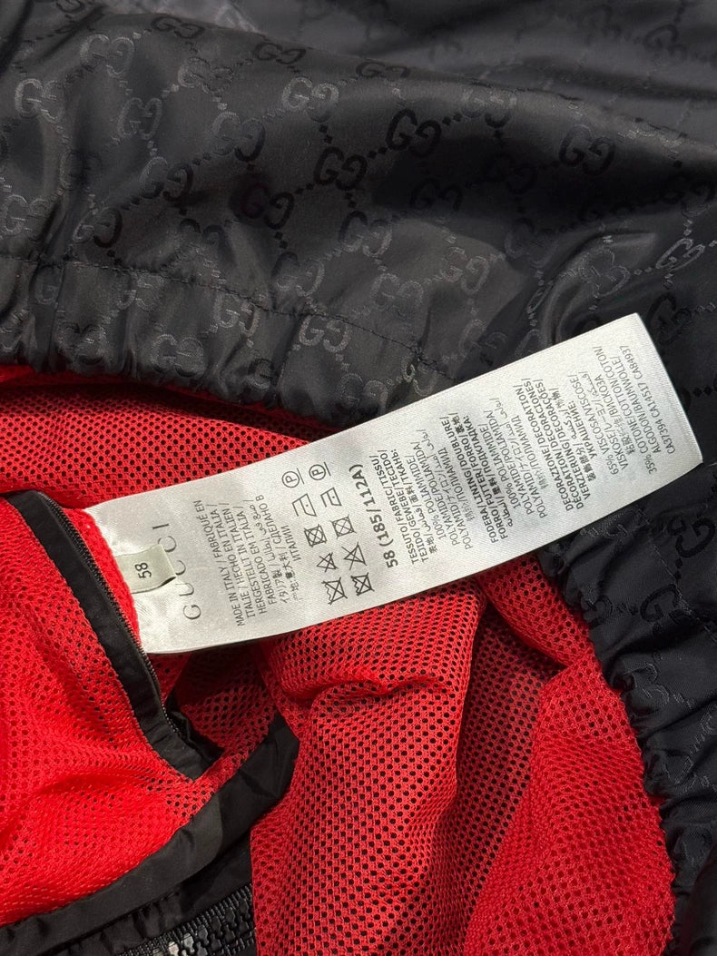 Gucci Black Printed Windbreaker Jacket-yf