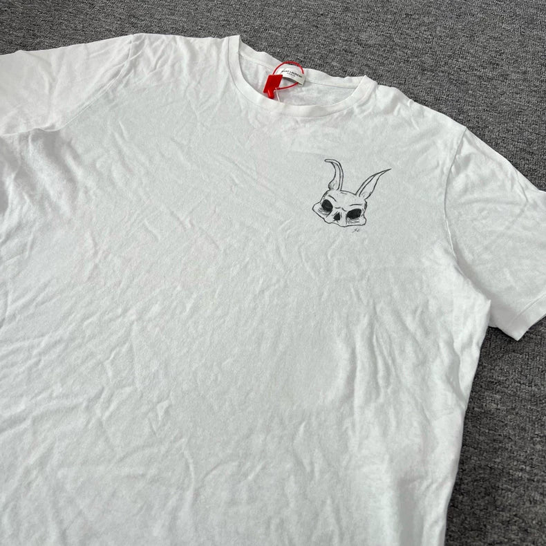 Skull Rabbit Distressed T-Shirt XXL