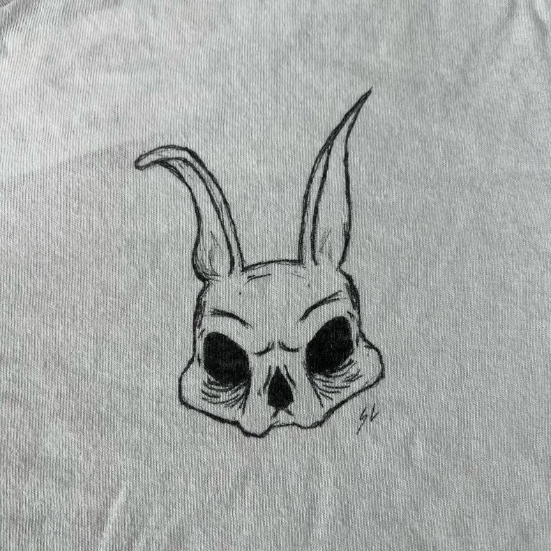 Skull Rabbit Distressed T-Shirt XXL