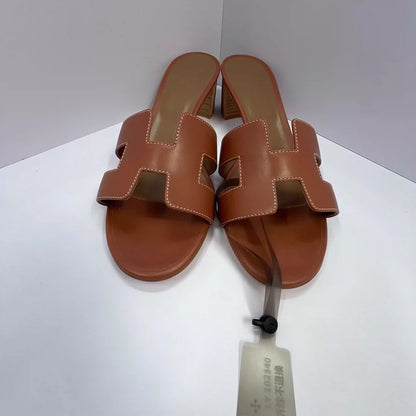 Hermes Brown Half Slippers 40.5 Size