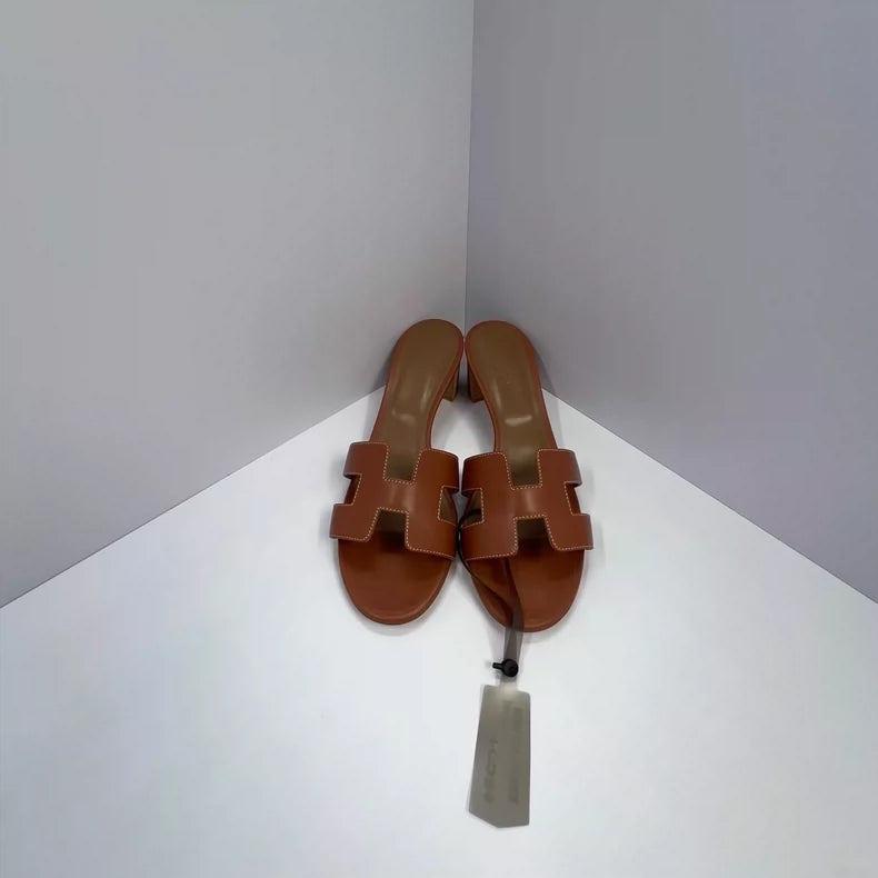 Hermes Brown Half Slippers 40.5 Size