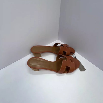Hermes Brown Half Slippers 40.5 Size