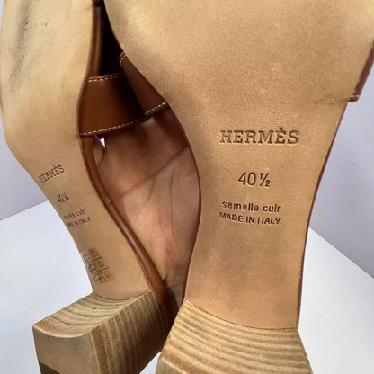 Hermes Brown Half Slippers 40.5 Size
