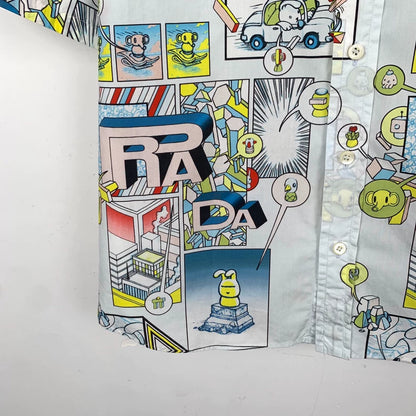 Prada Cartoon Print Short Sleeve Shirt