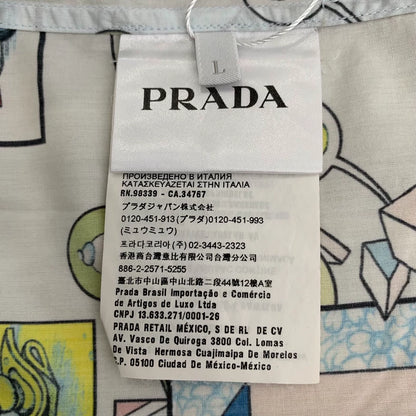 Prada Cartoon Print Short Sleeve Shirt