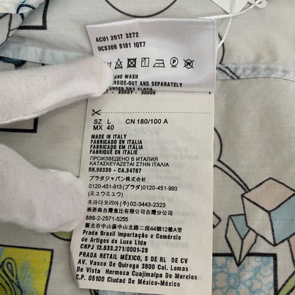 Prada Cartoon Print Short Sleeve Shirt