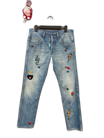 Gucci Embroidered Denim Pants Size 30