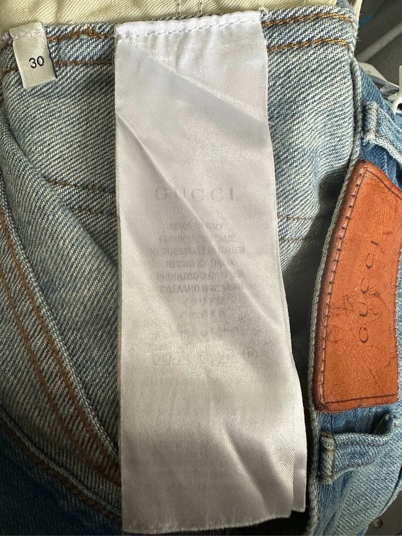 Gucci Embroidered Denim Pants Size 30