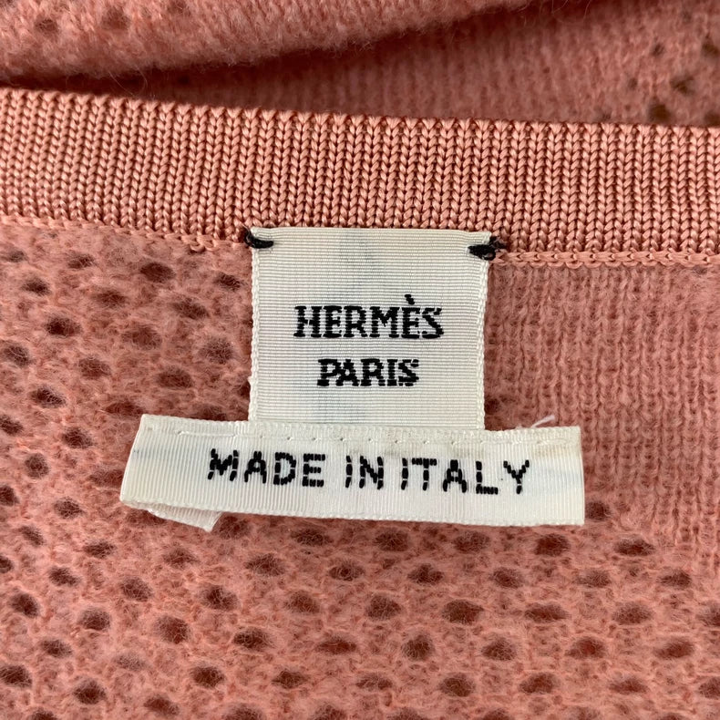 Hermes Orange Pink Knit Cardigan Sweater