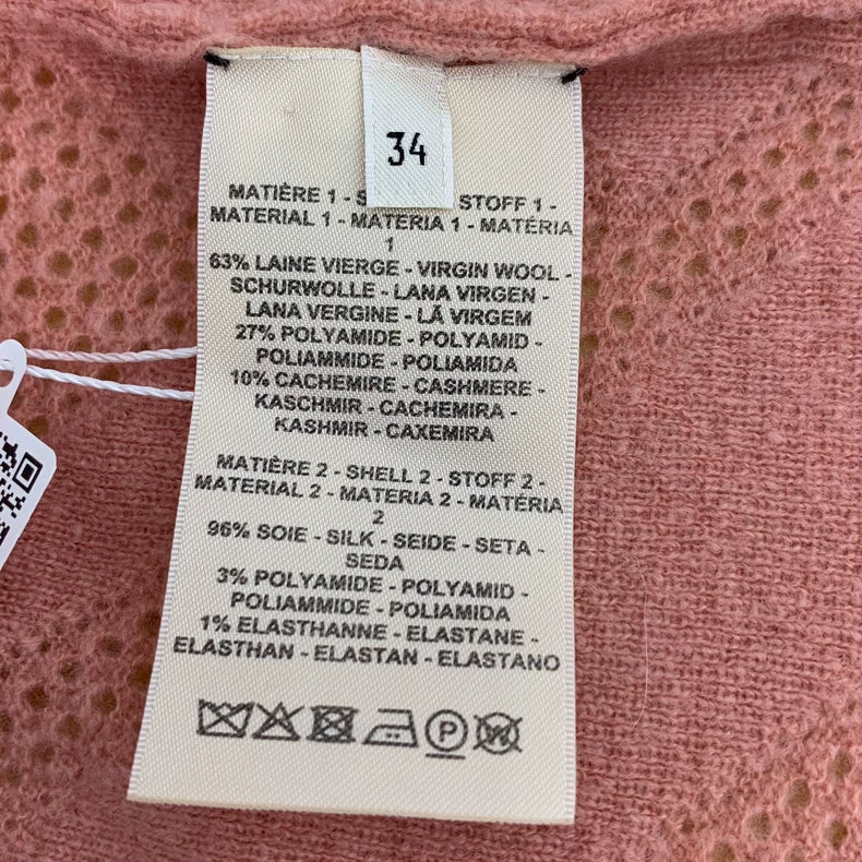 Hermes Orange Pink Knit Cardigan Sweater