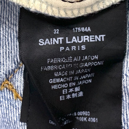 Saint Laurent Blue Distressed Denim Pants Size 32