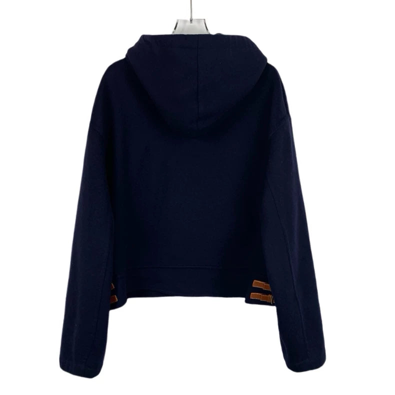 Celine Navy Hooded Jacket with Gold Buttons