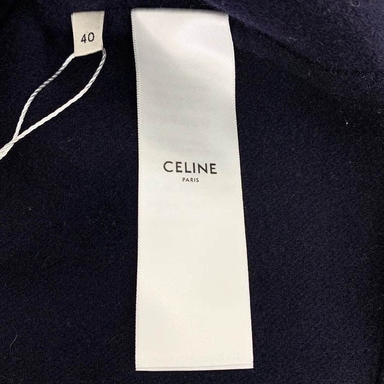 Celine Navy Hooded Jacket with Gold Buttons