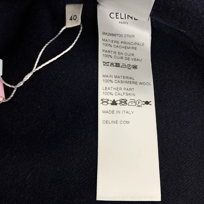 Celine Navy Hooded Jacket with Gold Buttons