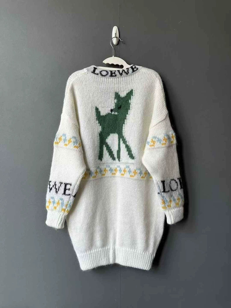 Loewe Knitted Cardigan with Deer Design