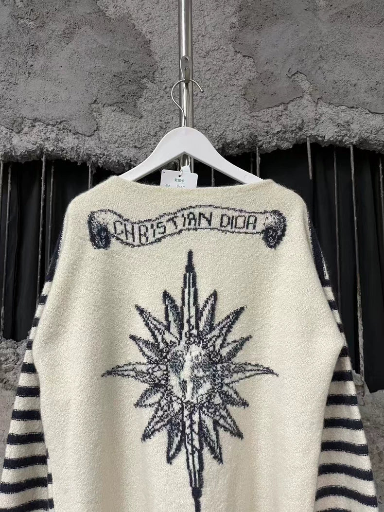 Dior Striped Distressed Sweater