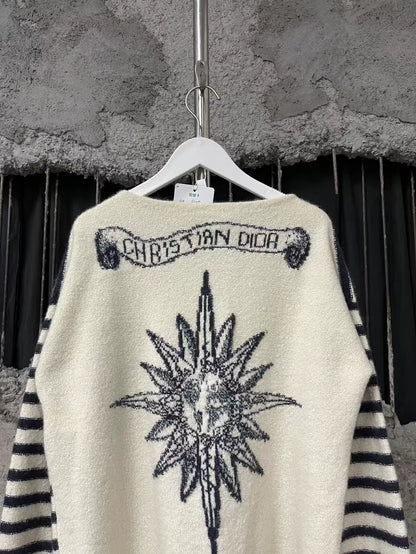 Dior Striped Distressed Sweater