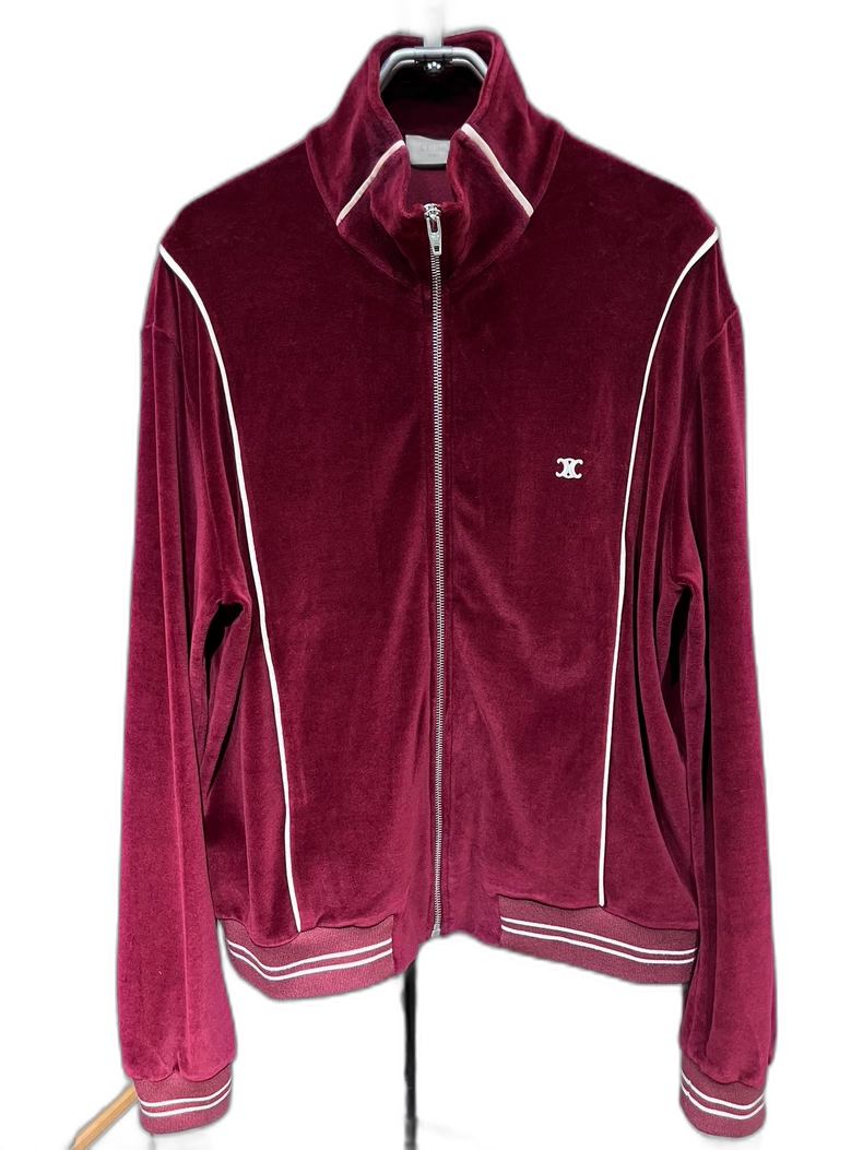 Velvet Celine Jacket in Burgundy Color