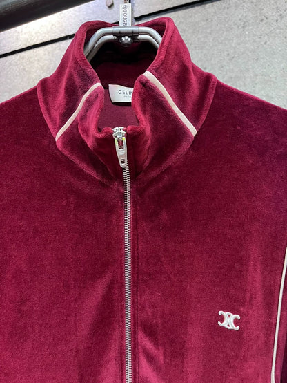 Velvet Celine Jacket in Burgundy Color