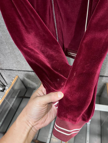 Velvet Celine Jacket in Burgundy Color