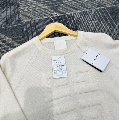 Givenchy Men's Cashmere Knit Sweater in Ivory 0089