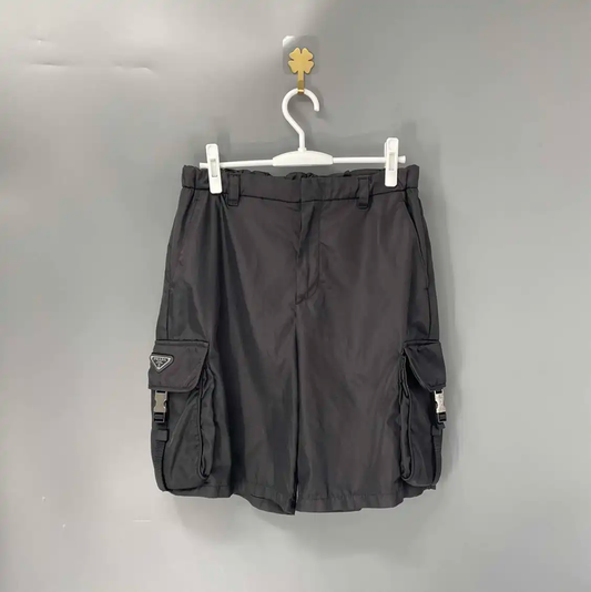 Prada Black Nylon Cargo Shorts for Men