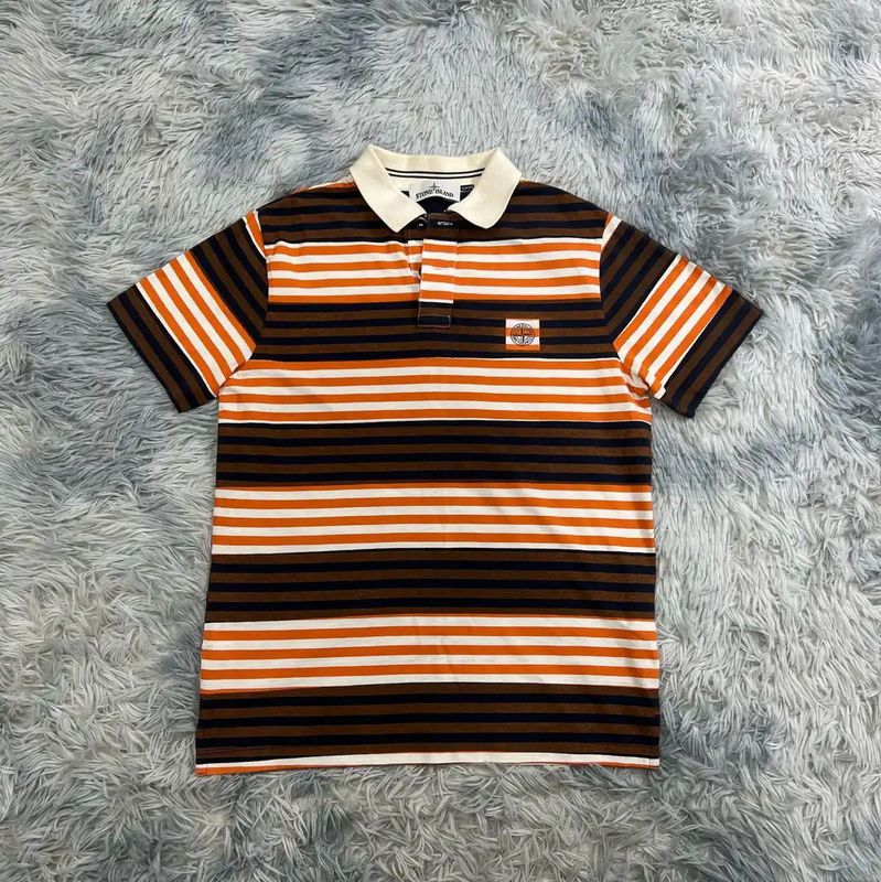 Stone Island Men's Striped Polo T-shirt 0089