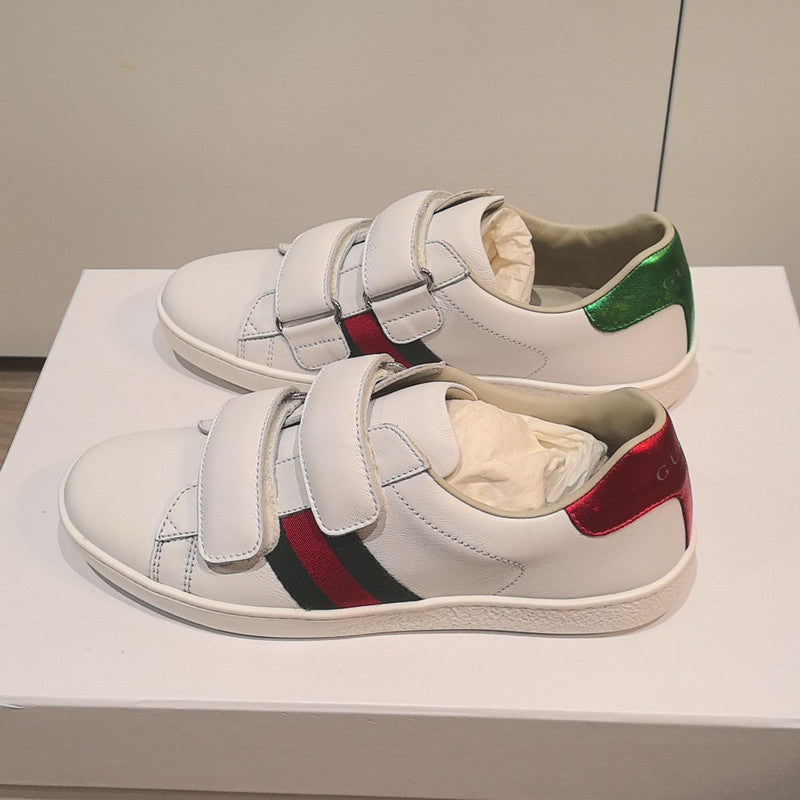 Gucci ACE Kids Low-Top Sneakers in White 0079