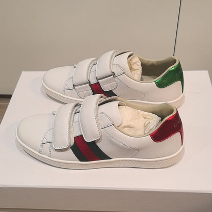 Gucci ACE Kids Low-Top Sneakers in White 0079